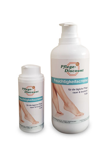 Pflege-Discount Feuchtigkeits-Creme gegen raue und trockene Füße, täglich - 100 ml & 500 ml